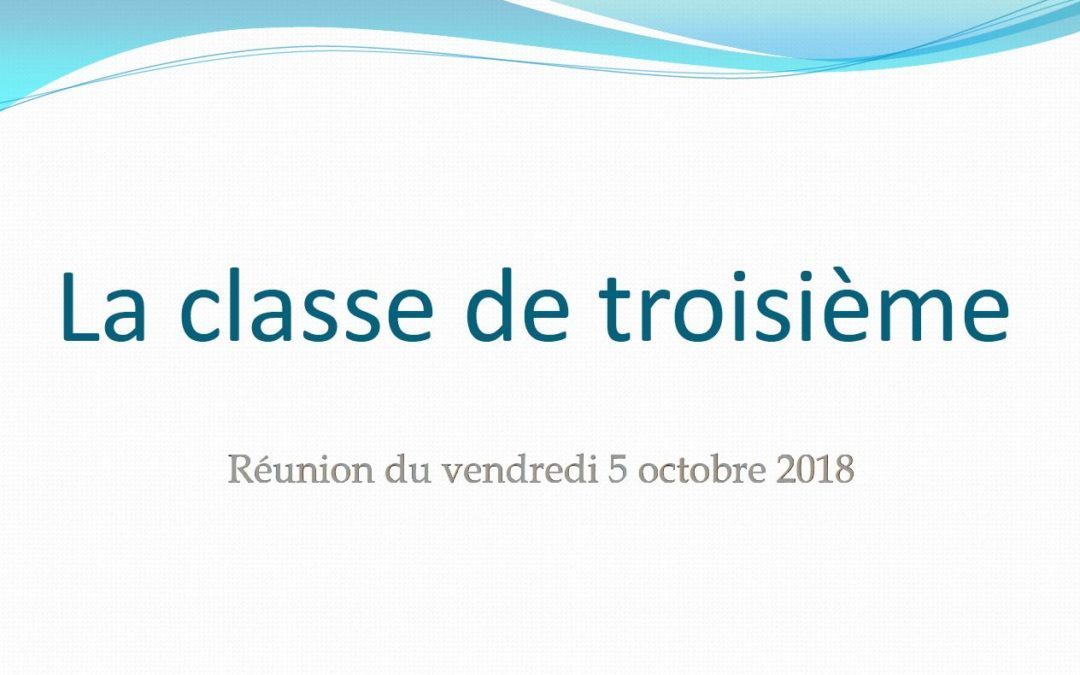 Diaporama réunion parents 3e (DNB et orientation)